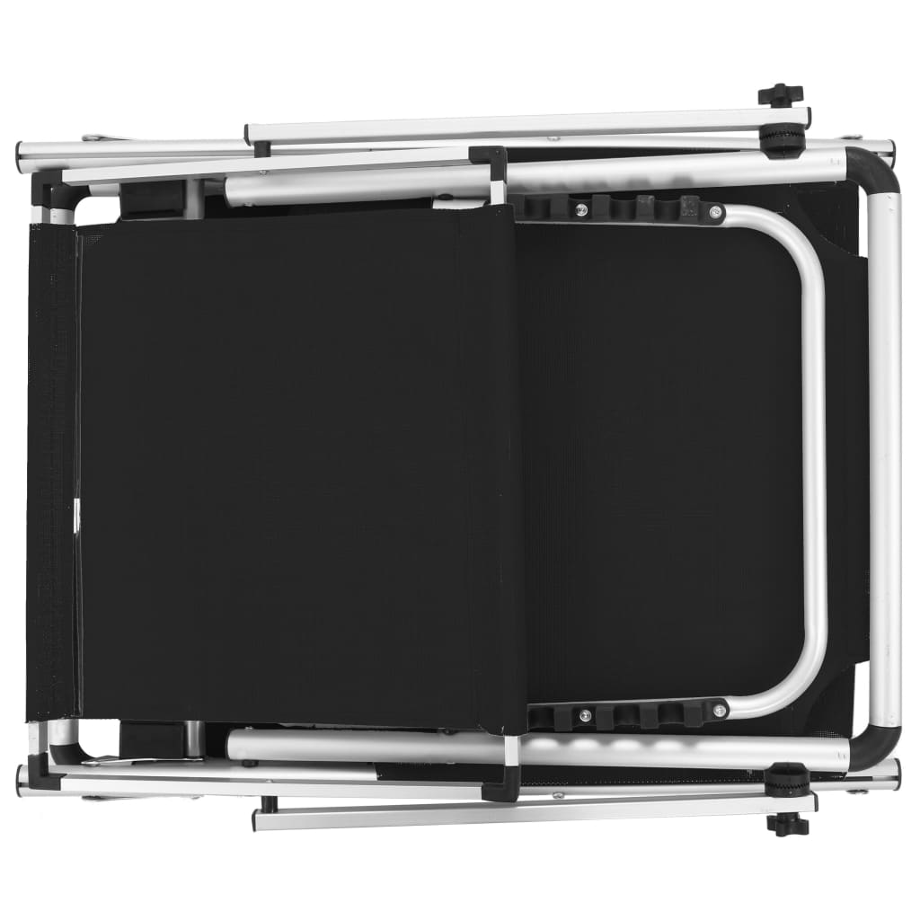 Sun Lounger | Black | Aluminium | Standard |  Foldable  | Beach Chair