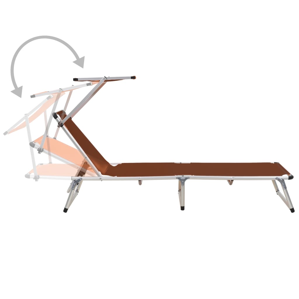 Sun Lounger | Brown | Aluminium, steel, textilene | One size | Foldable