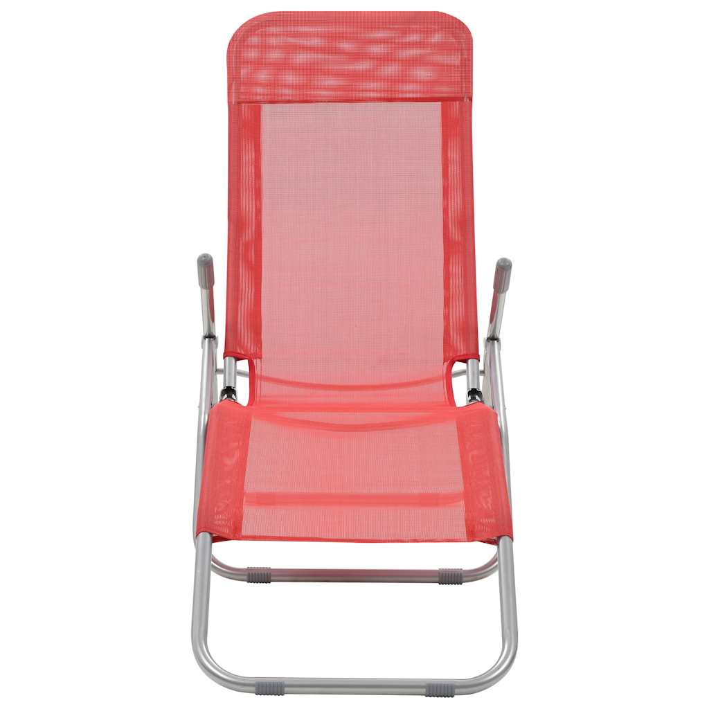 Folding Sun Loungers 2 pcs Textilene Red