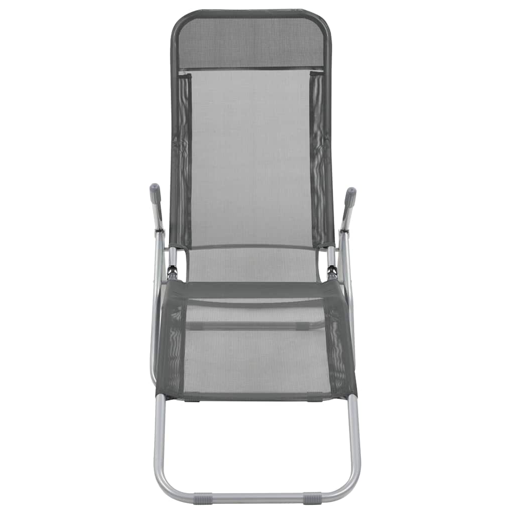 44340 vidaXL Folding Sun Loungers 2 pcs Textilene Anthracite