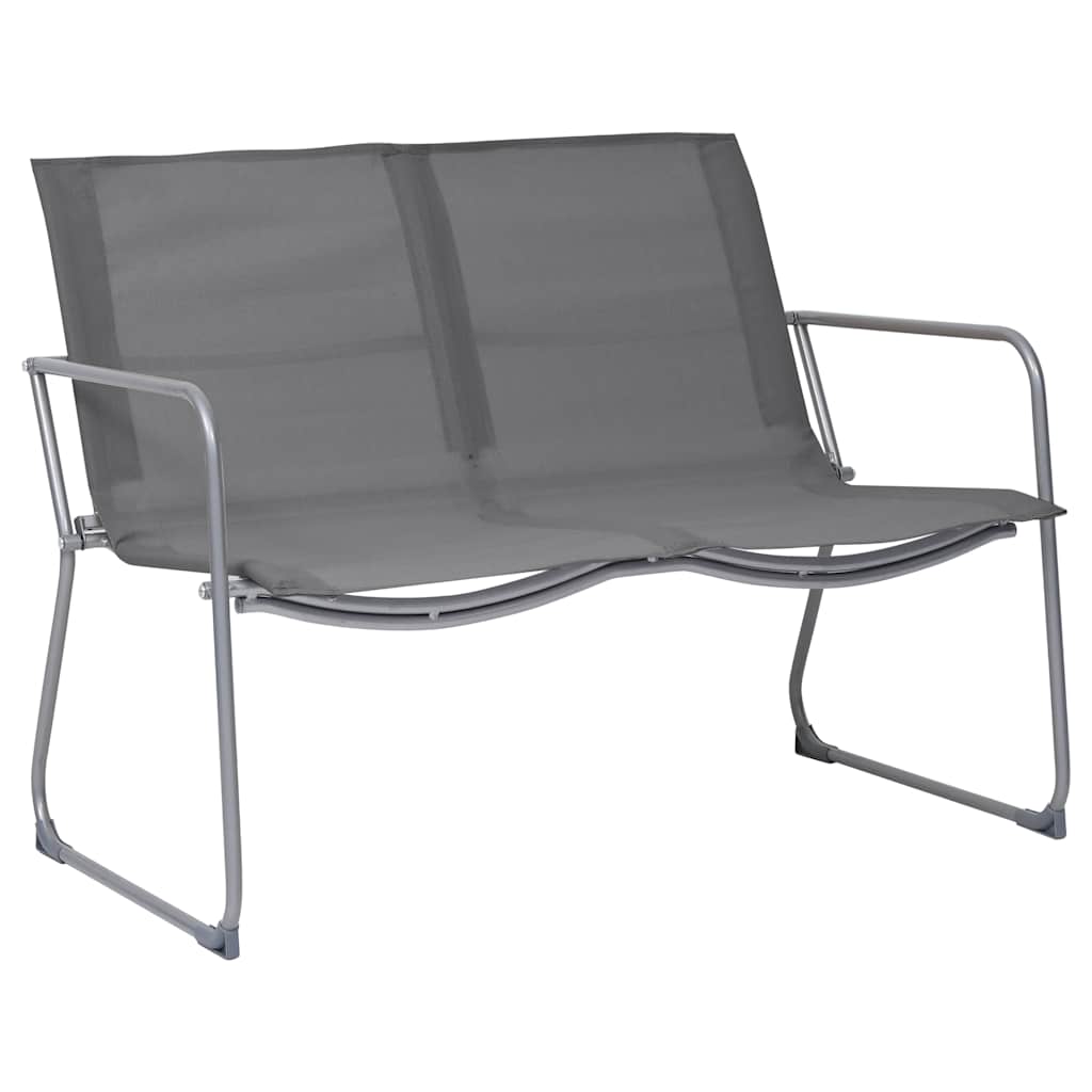 44351 vidaXL 4 Piece Garden Lounge Set Fabric & Steel Grey