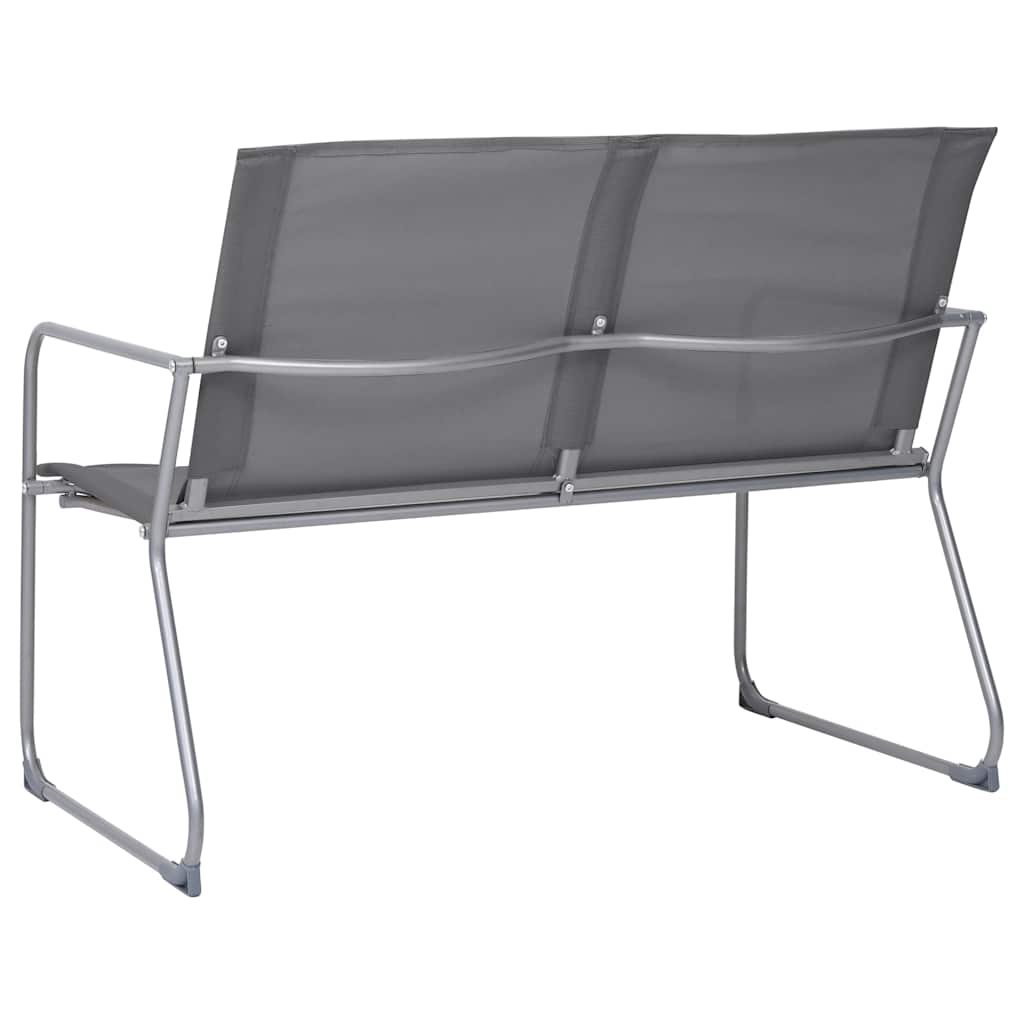 44351 vidaXL 4 Piece Garden Lounge Set Fabric & Steel Grey