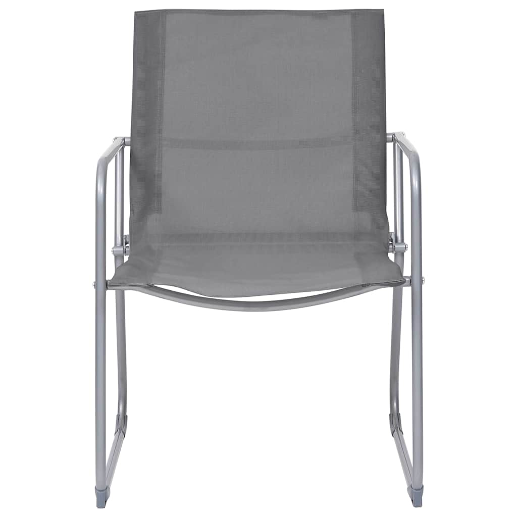44351 vidaXL 4 Piece Garden Lounge Set Fabric & Steel Grey