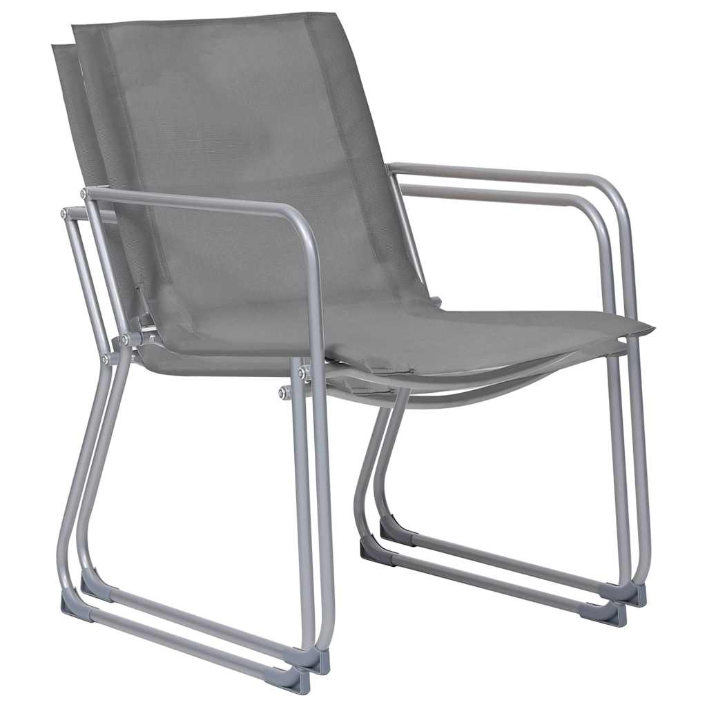 44351 vidaXL 4 Piece Garden Lounge Set Fabric & Steel Grey