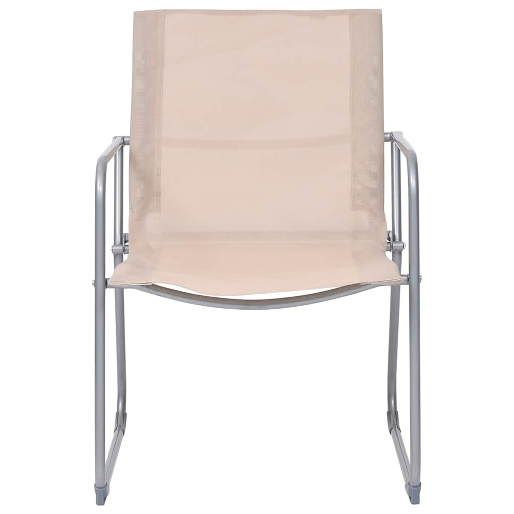 4 Piece Garden Lounge Set Fabric & Steel Cream