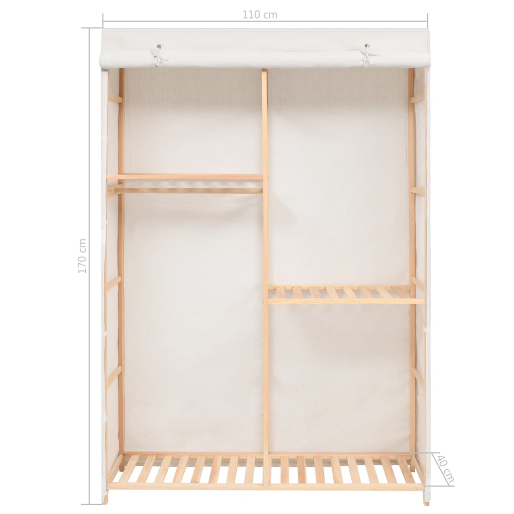 vidaXL 3-Tier Clothes Wardrobe 110x40x170 cm