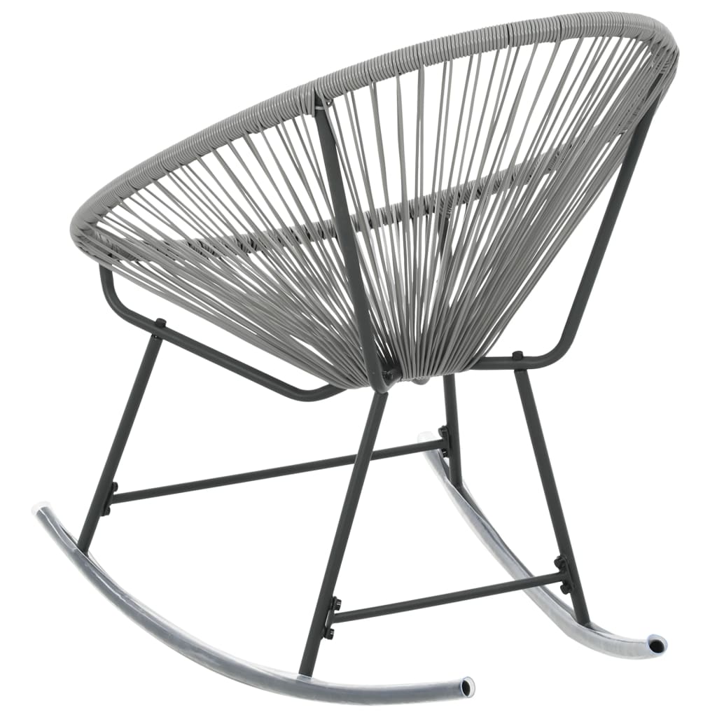 Rocking Chair | Grey | Polyethylene rattan, powder-coated steel