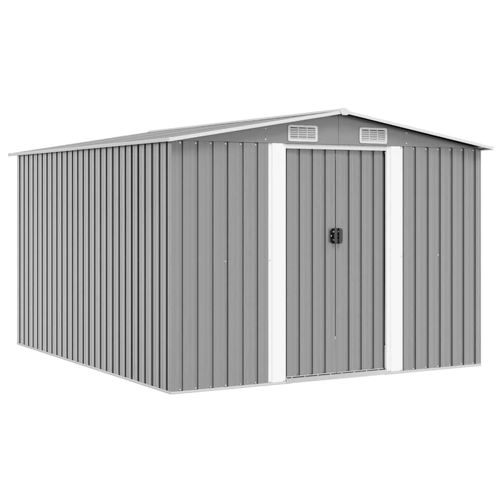 Garden Shed | Grey | Galvanised Steel | Large | Sliding Components