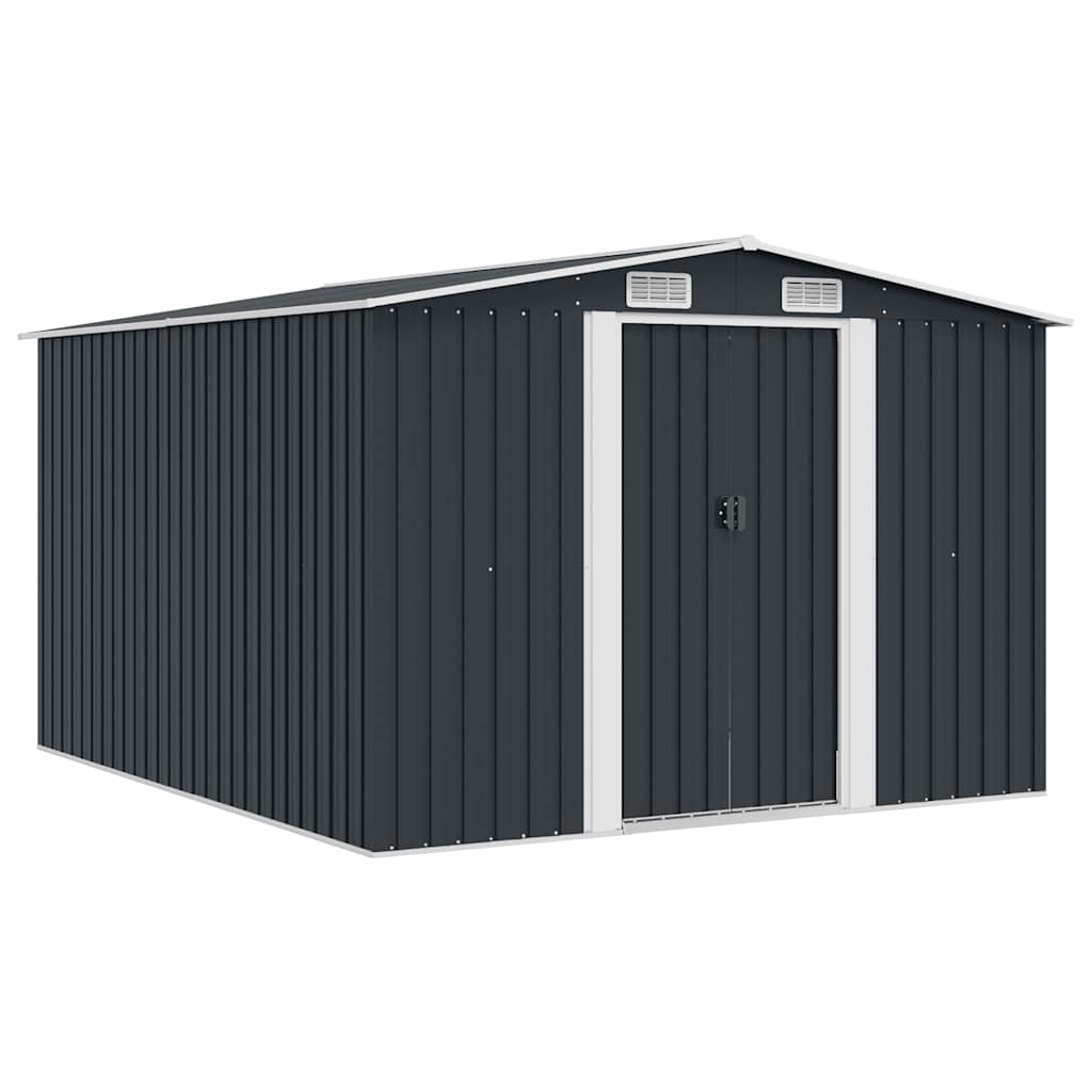 Garden Shed | Anthracite | Galvanised Steel | Large | Sliding Components