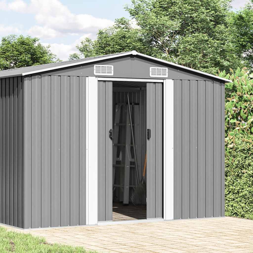 Garden Shed | Grey | Galvanised Steel | 257x392x181 cm