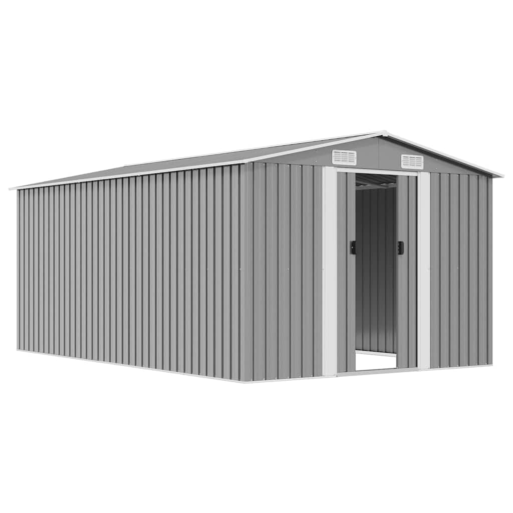 Garden Shed | Grey | Galvanised Steel | 257x392x181 cm