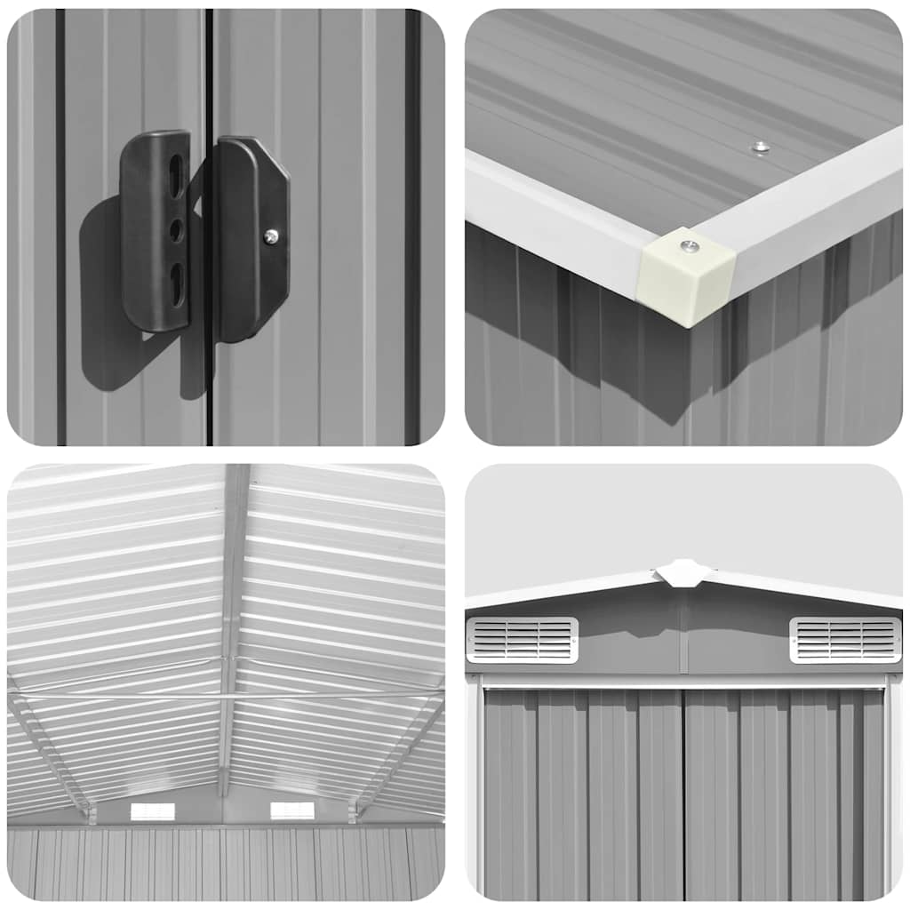 Garden Shed | Grey | Galvanised Steel | 257x392x181 cm