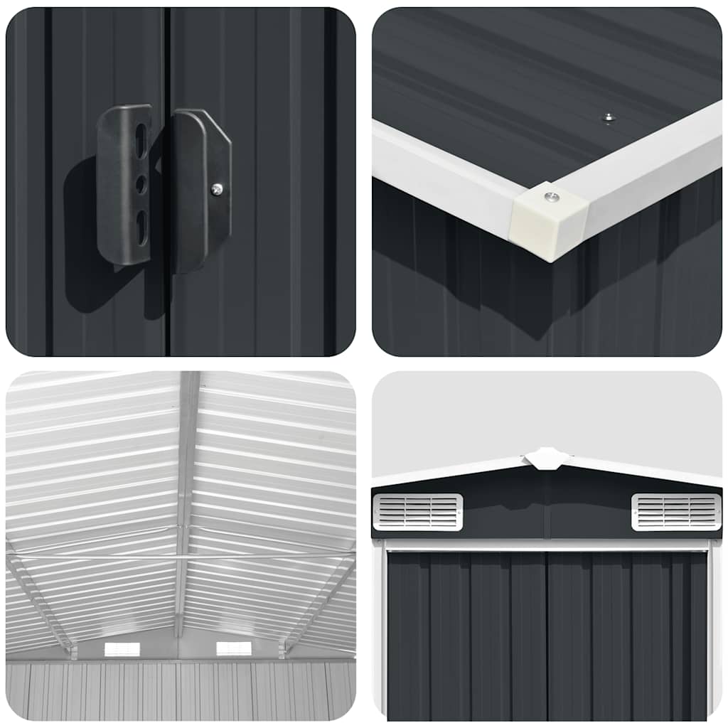 Garden Shed | Anthracite | Galvanised Steel | Large | Garden Shed