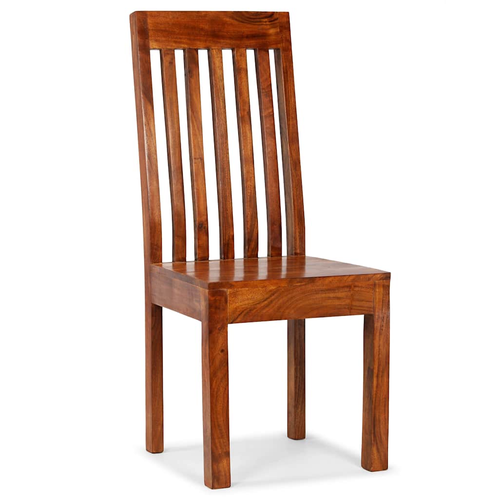 Dining Chair | Set of 6 | Brown | Solid acacia wood | Standard | Durable