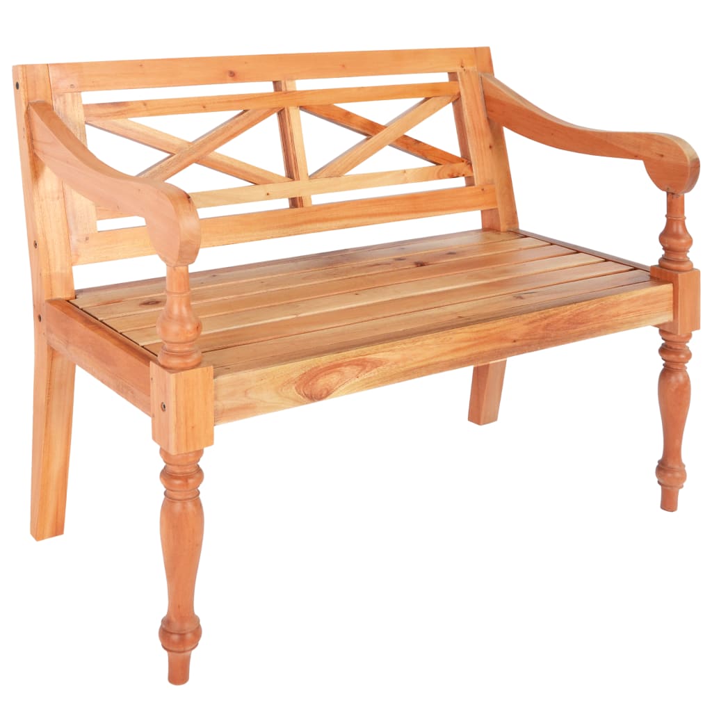 vidaXL Batavia Bench 98 cm Solid Mahogany Wood Light Brown