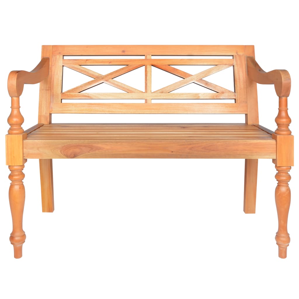 vidaXL Batavia Bench 98 cm Solid Mahogany Wood Light Brown