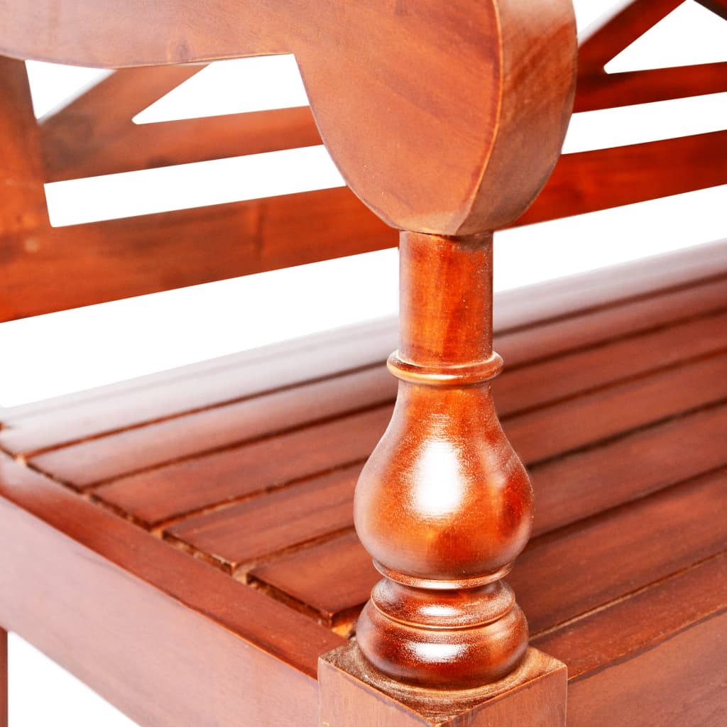 vidaXL Batavia Bench 98 cm Solid Mahogany Wood Dark Brown