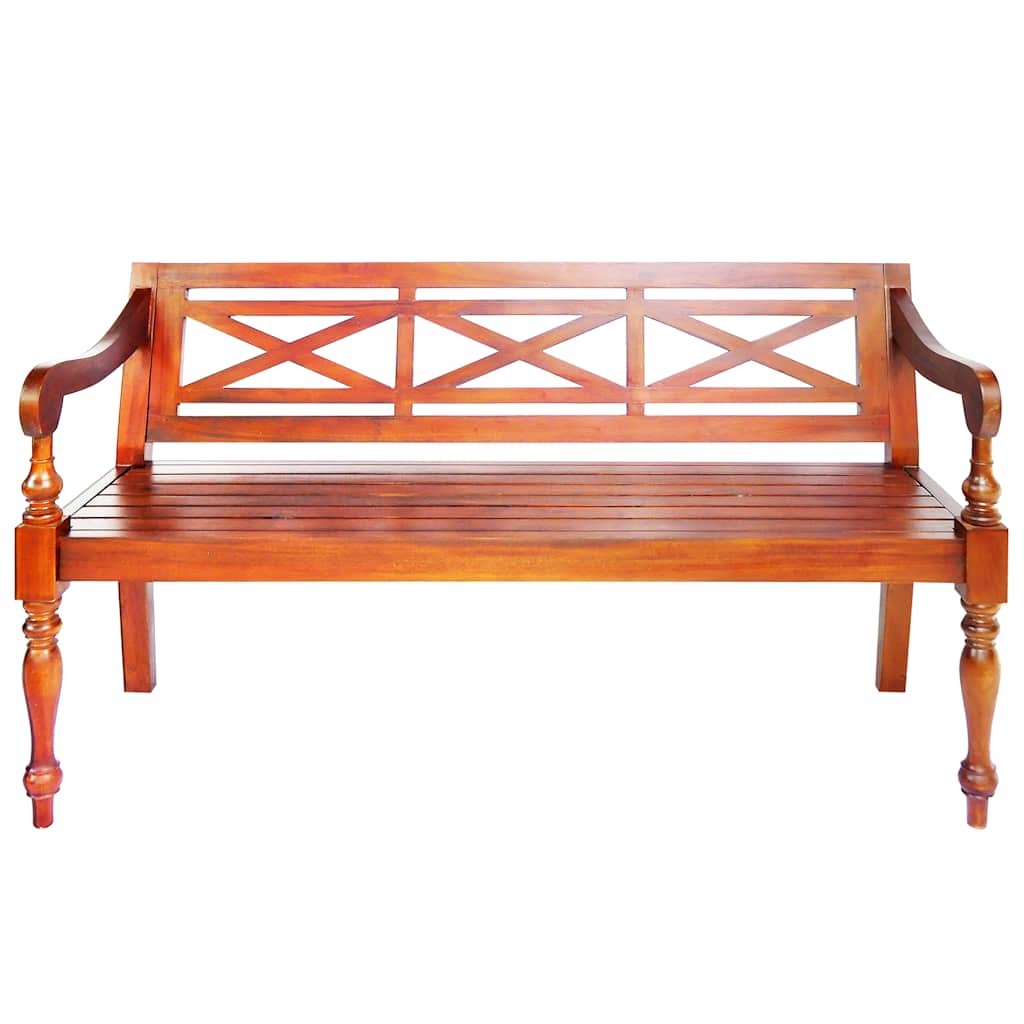 vidaXL Batavia Bench 136 cm Solid Mahogany Wood Dark Brown