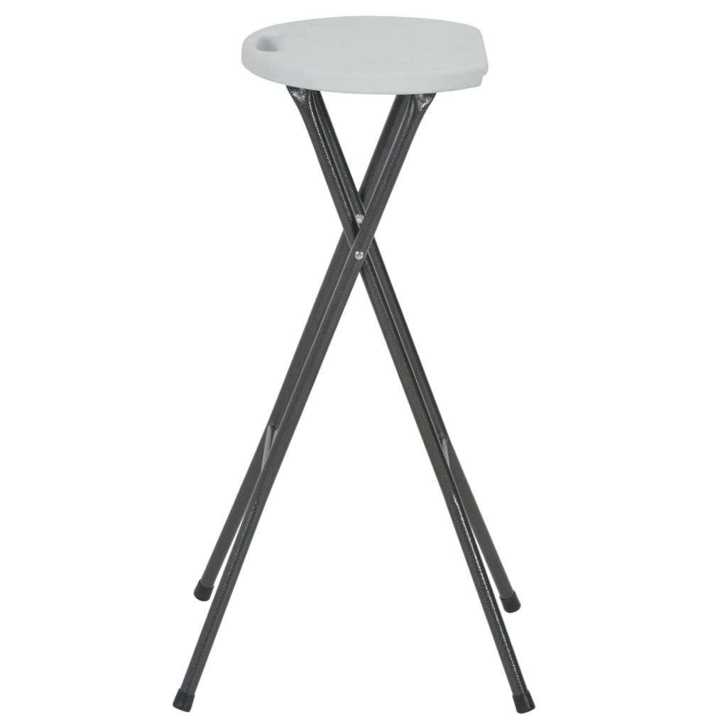 Bar Chair | Set of 2 | White | HDPE and powder-coated steel | Foldable