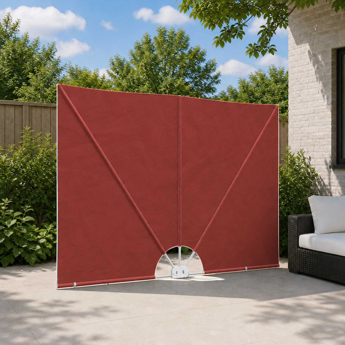 44573 vidaXL Collapsible Terrace Side Awning Terracotta 300x200 cm