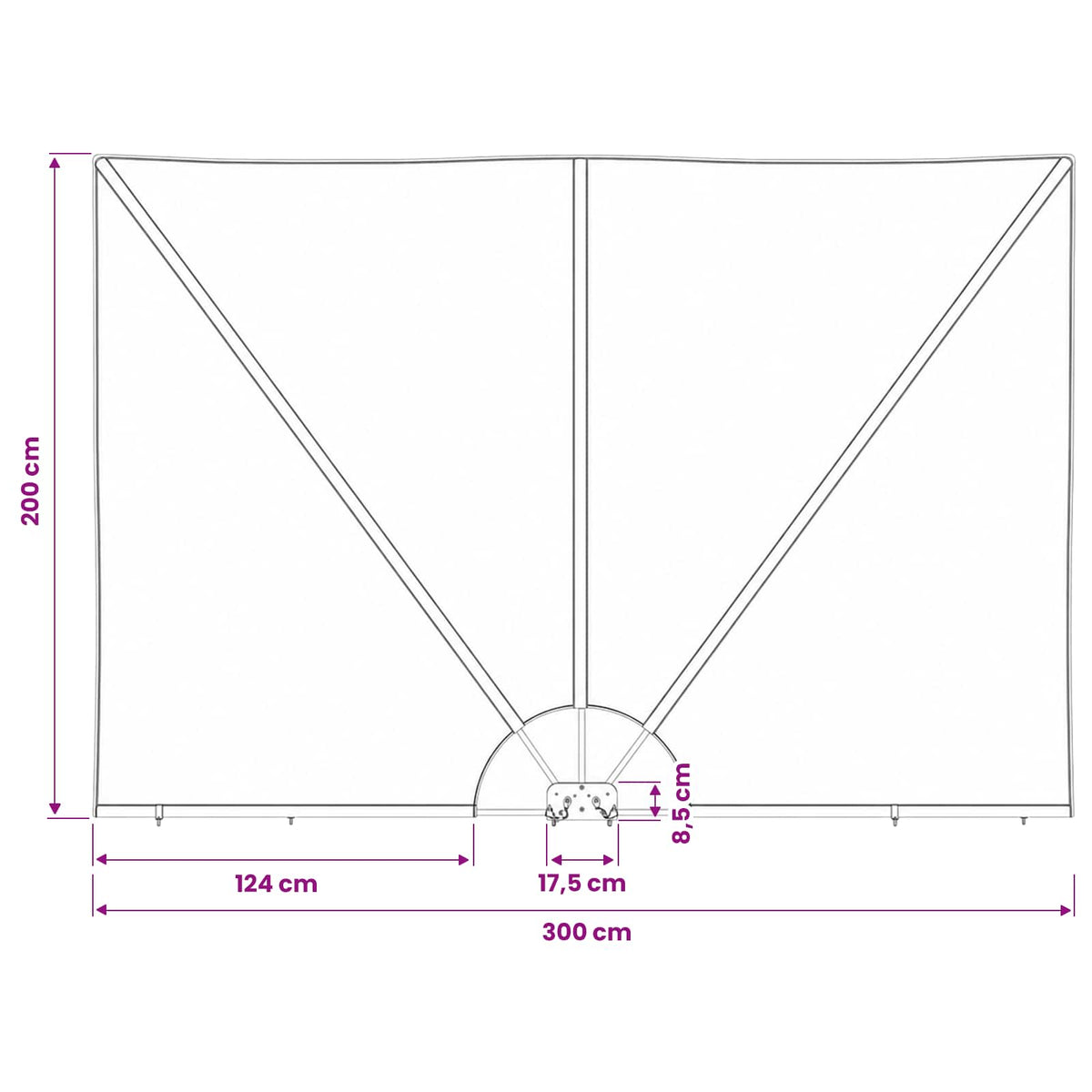 44573 vidaXL Collapsible Terrace Side Awning Terracotta 300x200 cm