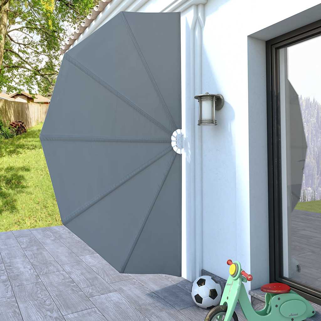 Collapsible Terrace Side Awning Grey 160 cm