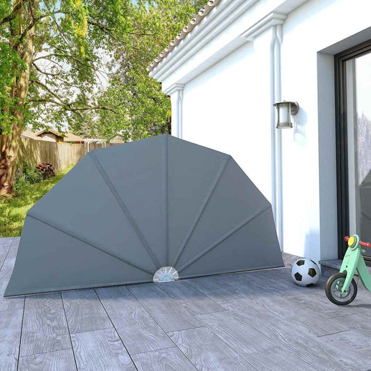 44575 vidaXL Collapsible Terrace Side Awning Grey 160 cm