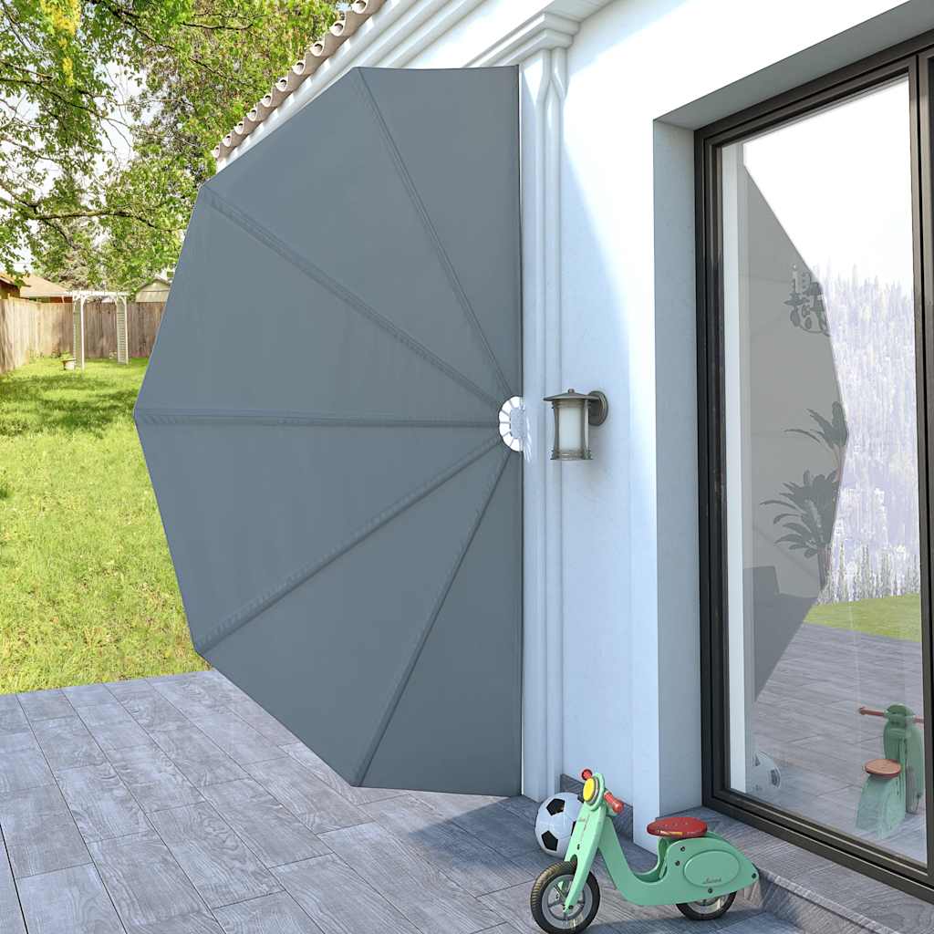 Collapsible Terrace Side Awning Grey 200 cm