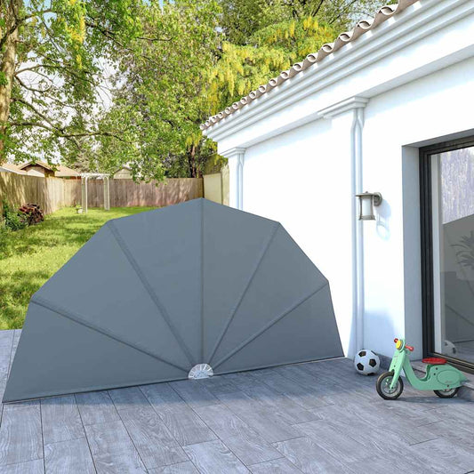 44576 vidaXL Collapsible Terrace Side Awning Grey 200 cm