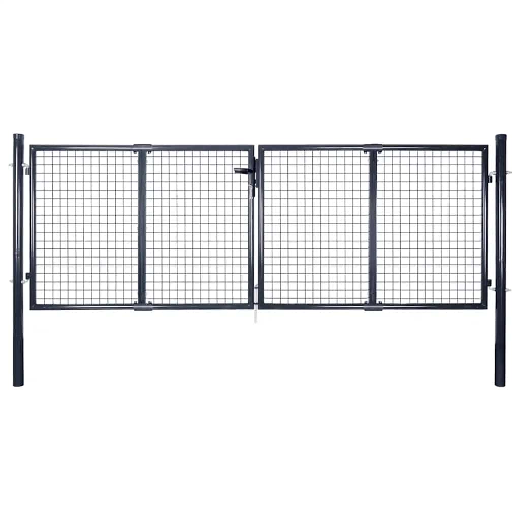 Mesh Garden Gate Galvanised Steel 300x75 cm Grey
