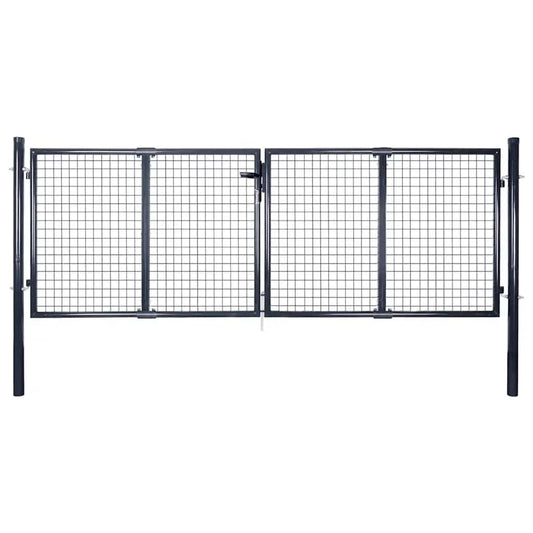 Mesh Garden Gate Galvanised Steel 300x75 cm Grey