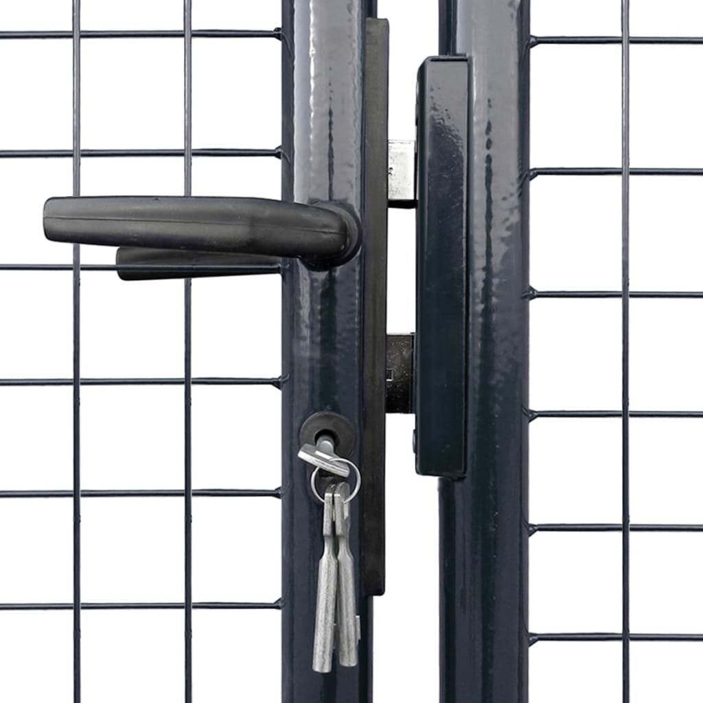 vidaXL Mesh Garden Gate Galvanised Steel 289x75 cm Grey