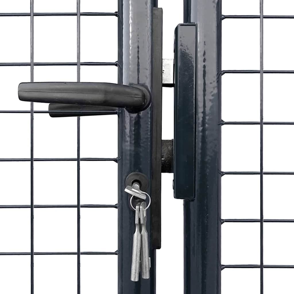 Mesh Garden Gate Galvanised Steel 300x75 cm Grey