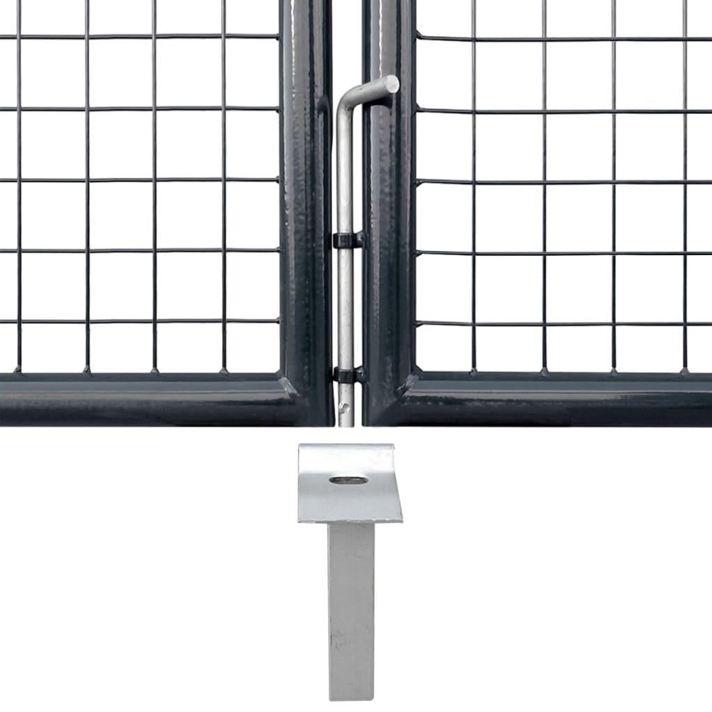 vidaXL Mesh Garden Gate Galvanised Steel 289x75 cm Grey