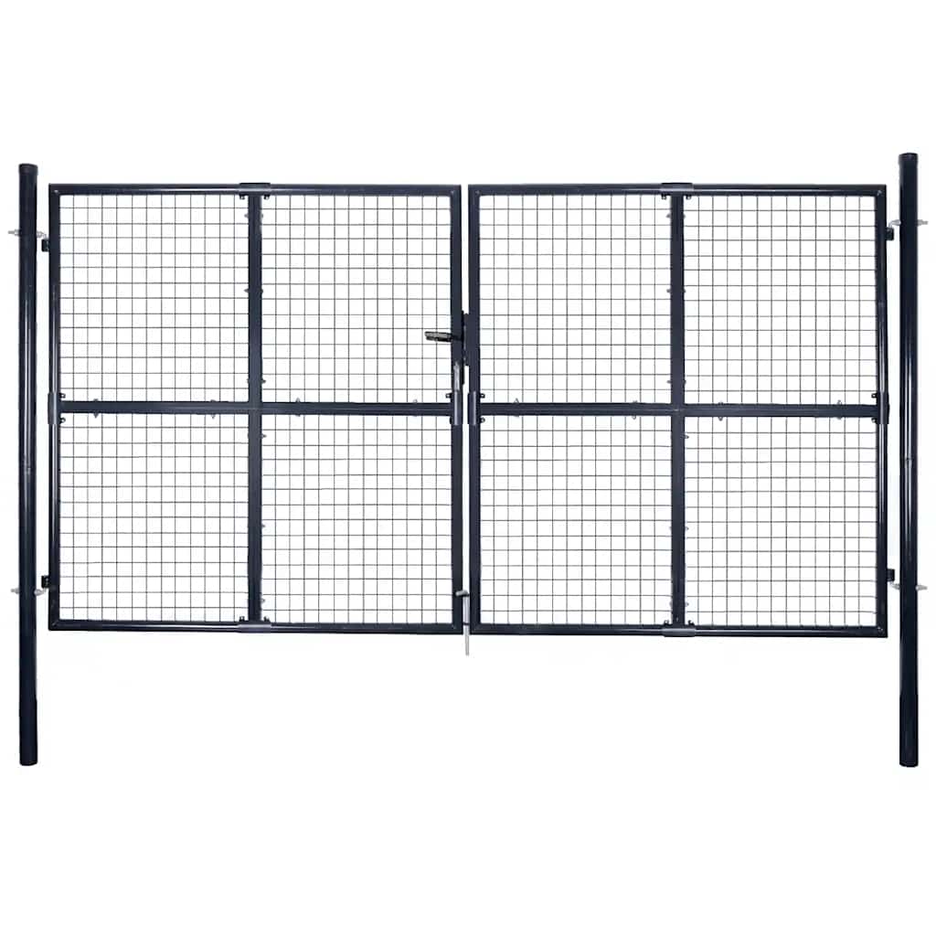 Mesh Garden Gate Galvanised Steel 300x175 cm Grey