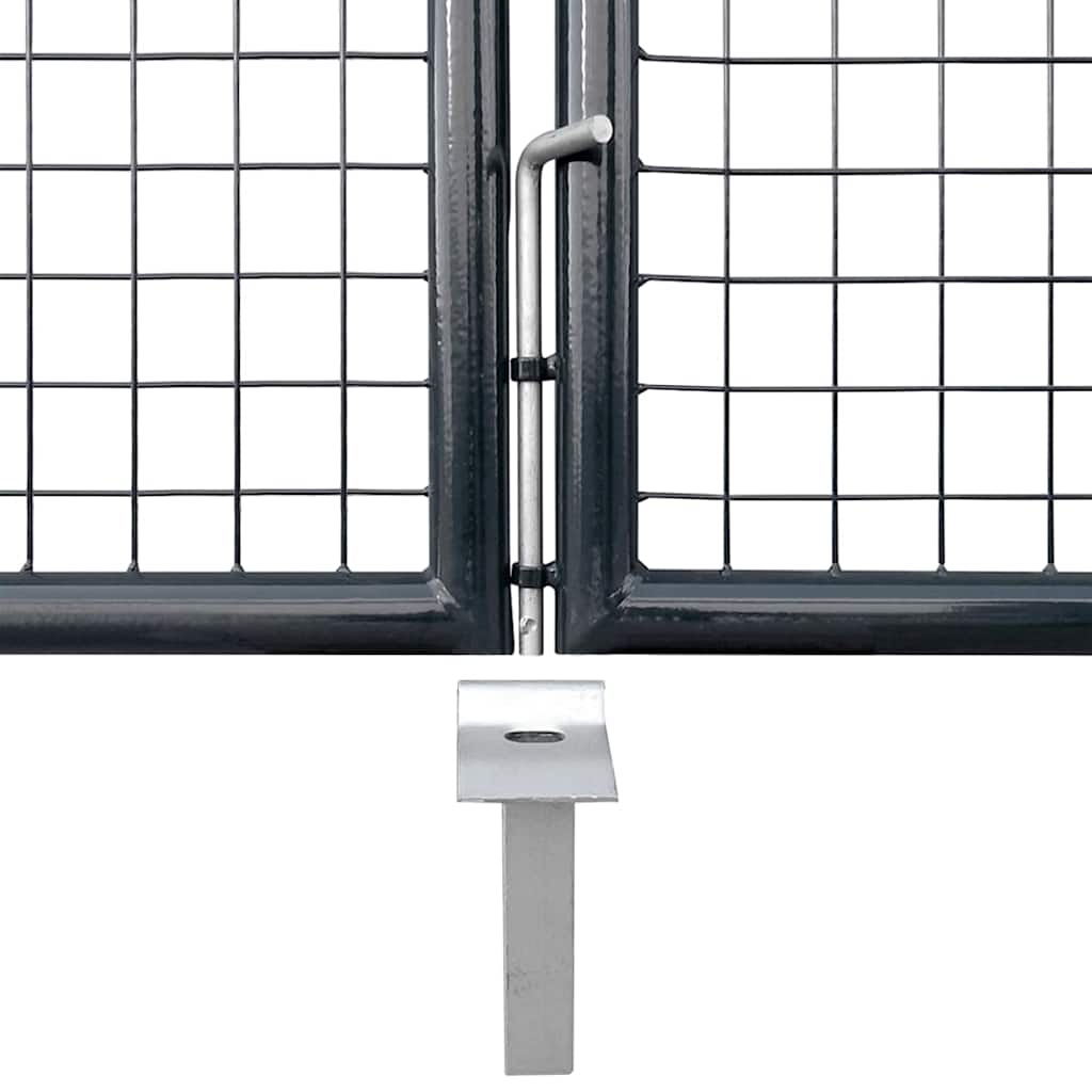 Mesh Garden Gate Galvanised Steel 300x175 cm Grey