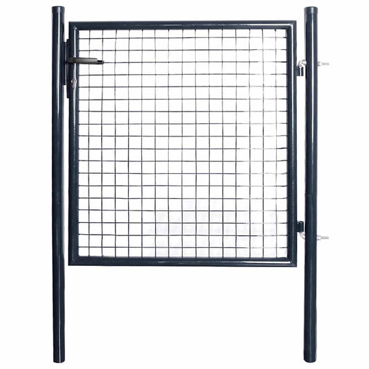 Mesh Garden Gate Galvanised Steel 100x100 cm Grey