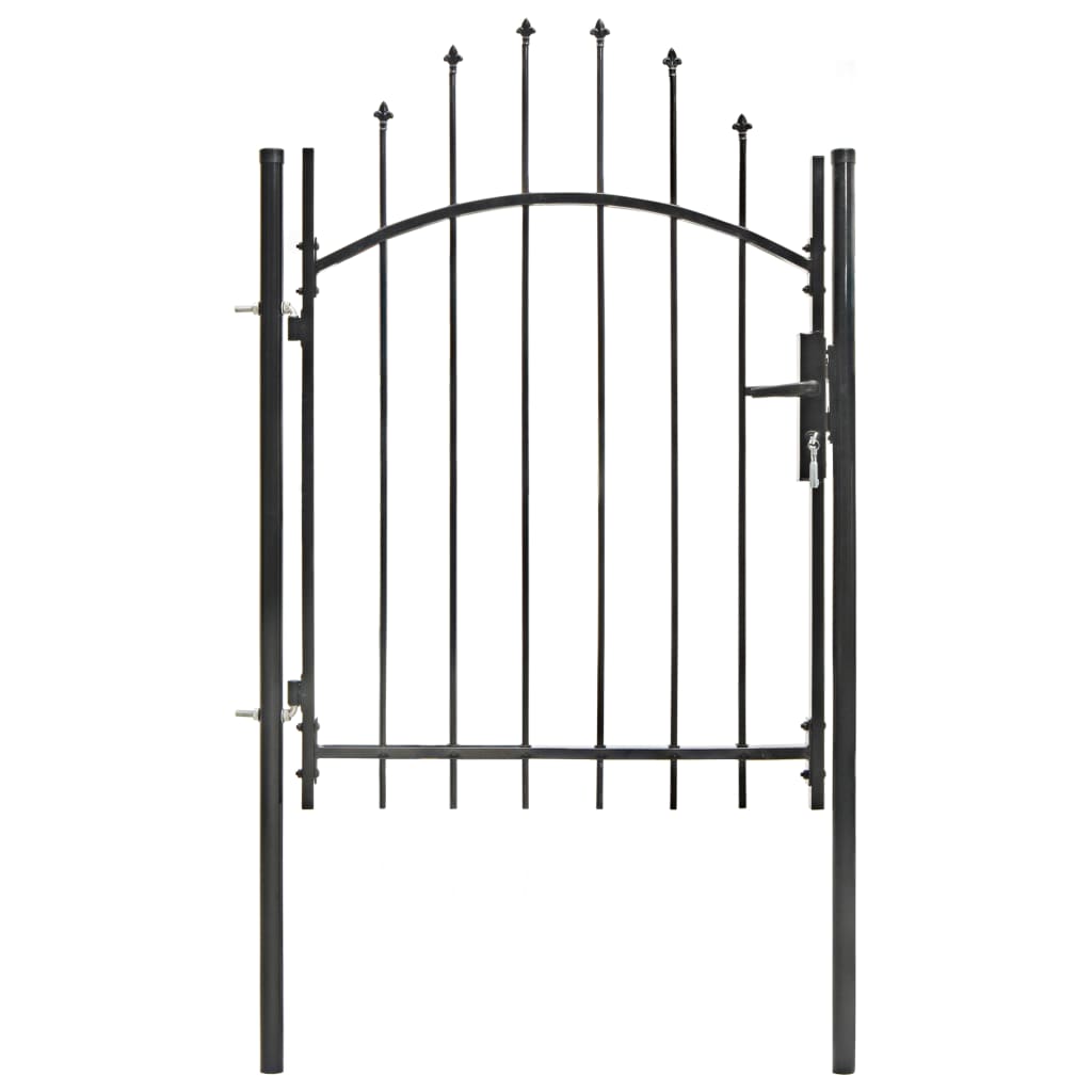 vidaXL Garden Gate Steel 1x1.75 m Black