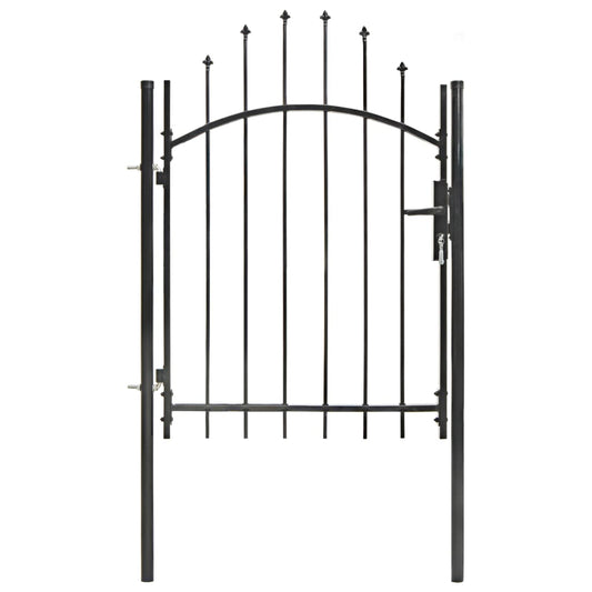 vidaXL Garden Gate Steel 1x1.75 m Black