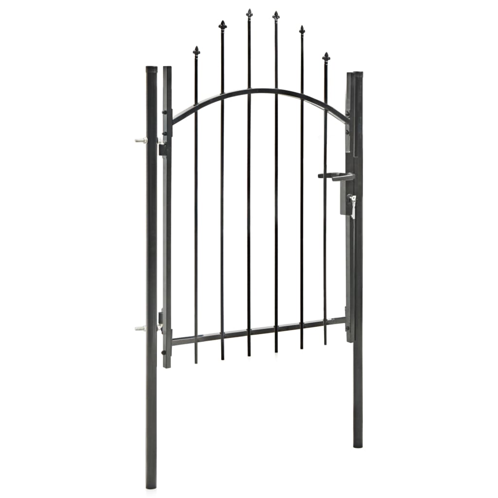 vidaXL Garden Gate Steel 1x1.75 m Black