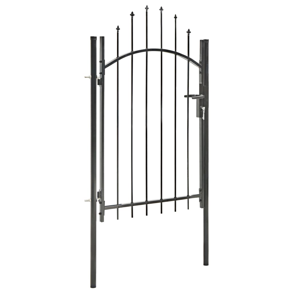 vidaXL Garden Gate Steel 1x2 m Black