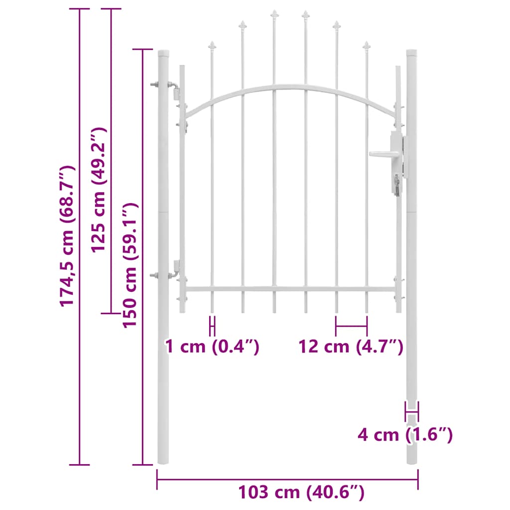Garden Gate Woerden Steel 1x1.25 m White