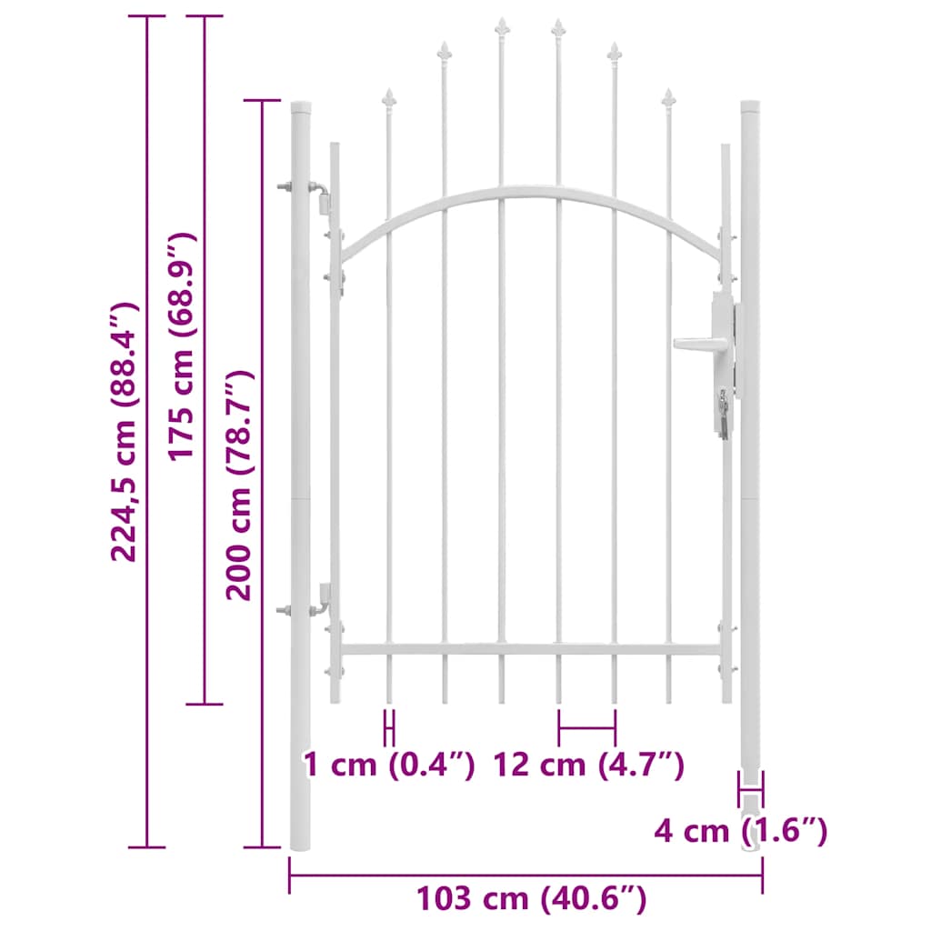 Garden Gate Woerden Steel 1x2.25 m White