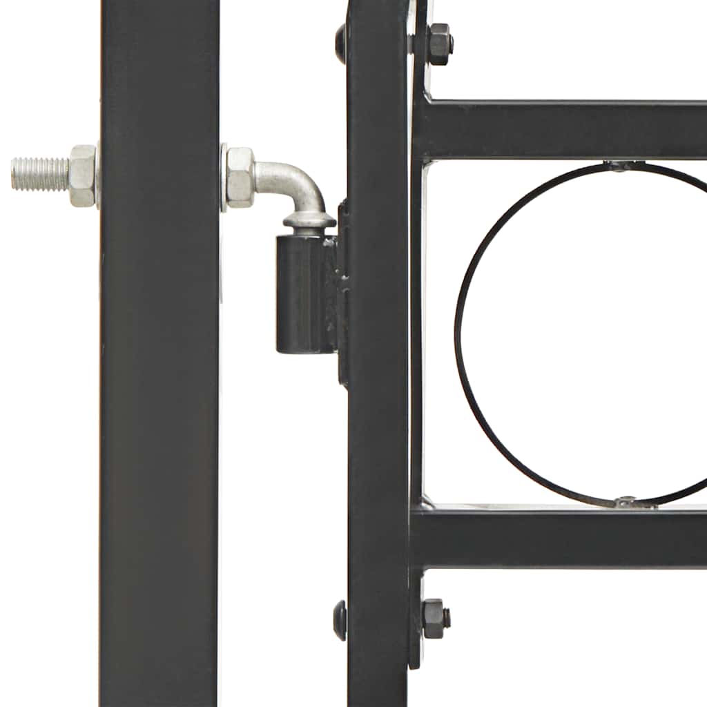 Fence Gate "ASSEN" with Arched Top Steel 102x125 cm Black