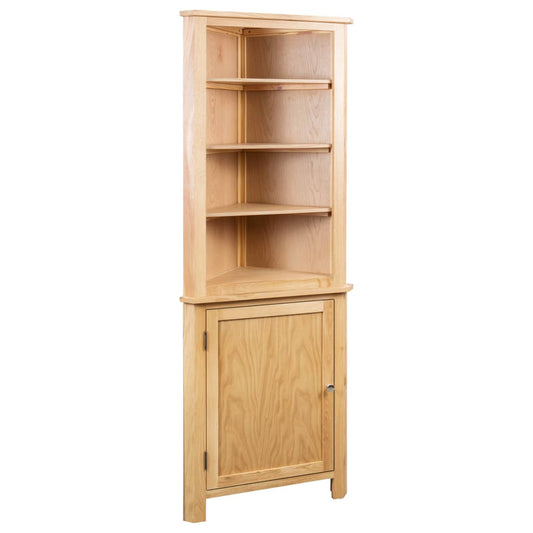 247042 vidaXL Corner Cabinet 59x36x180 cm Solid Oak Wood