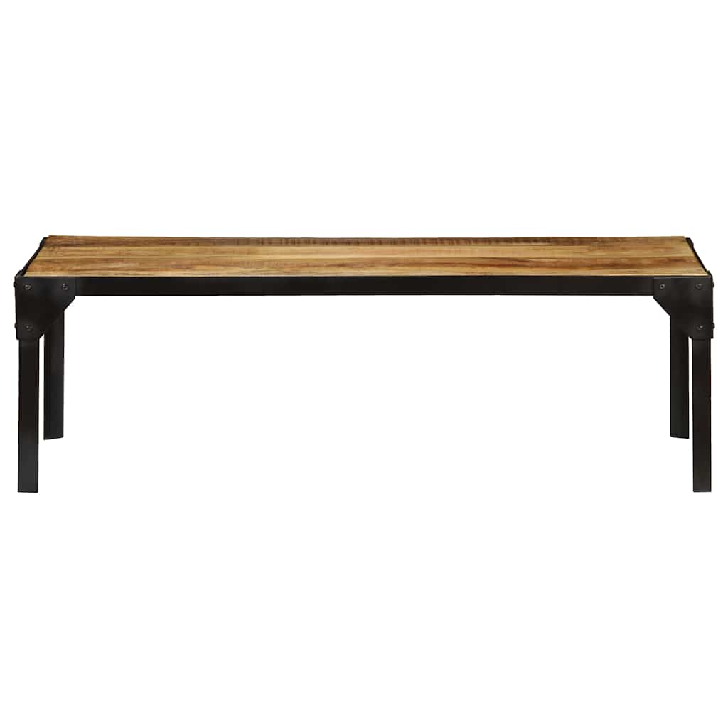 246631 vidaXL Coffee Table Solid Rough Mango Wood and Steel 110 cm