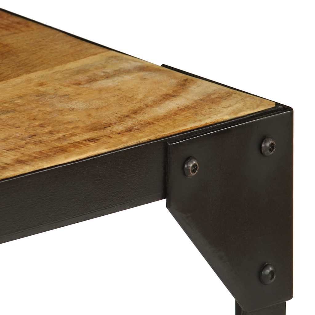 246631 vidaXL Coffee Table Solid Rough Mango Wood and Steel 110 cm