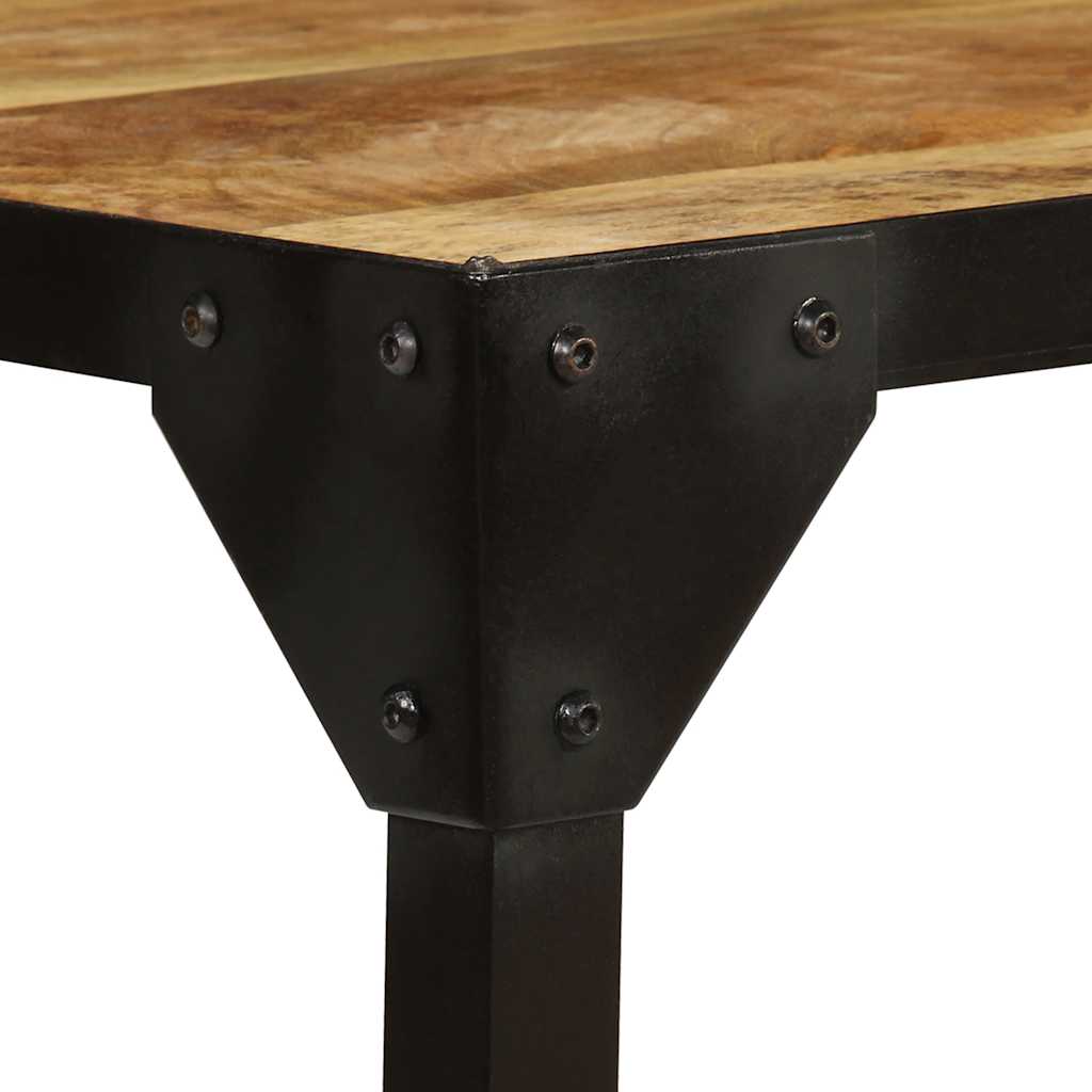 246631 vidaXL Coffee Table Solid Rough Mango Wood and Steel 110 cm