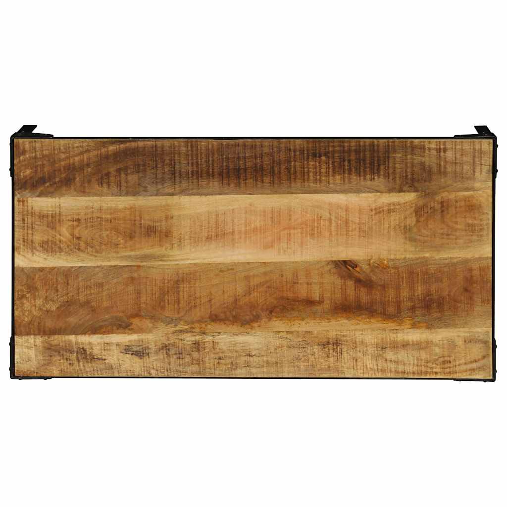 246631 vidaXL Coffee Table Solid Rough Mango Wood and Steel 110 cm