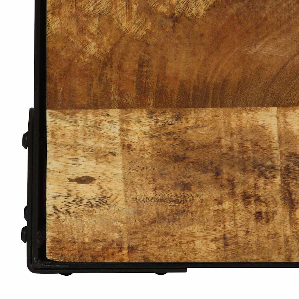 246631 vidaXL Coffee Table Solid Rough Mango Wood and Steel 110 cm